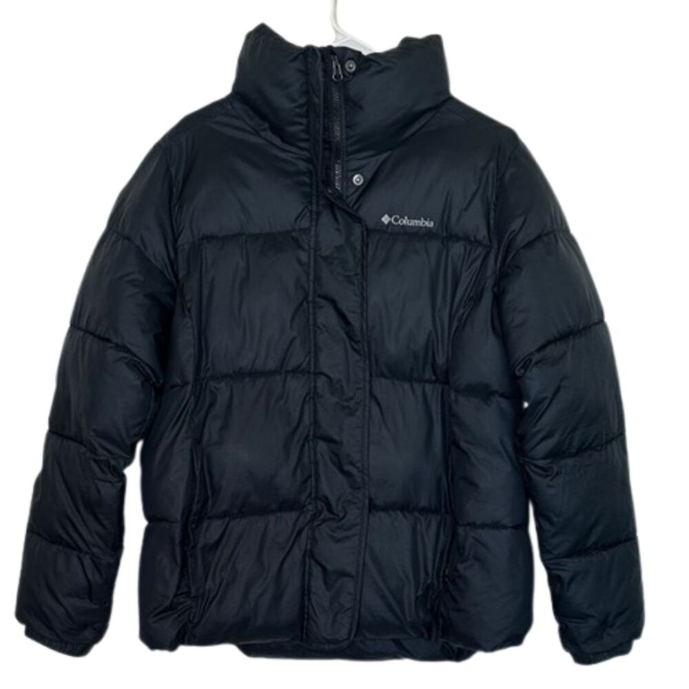 Columbia Womens Pioneer Summit Puffer Jacket Large Ski Outdoors Hiking Black